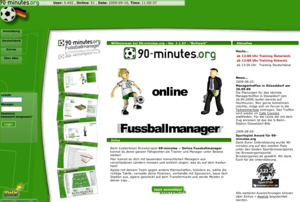 Bild: Großes Änderungspaket für Browserspiel 90-minutes.org