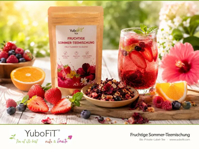 Sommer im Glas: YuboFiT® Tee Manufaktur launcht große Sommertee-Edition zum Selbstbranden Bild: Sommer im Glas: YuboFiT® Tee Manufaktur launcht große Sommertee-Edition zum Selbstbranden