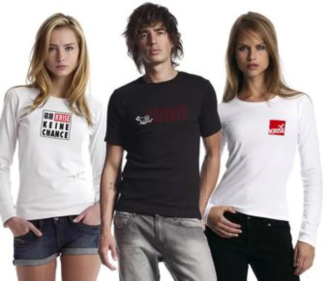 Augenzwinkernde Kampfansage: Das T-Shirt bringt zum Ausdruck, was Sie von der Krise halten.