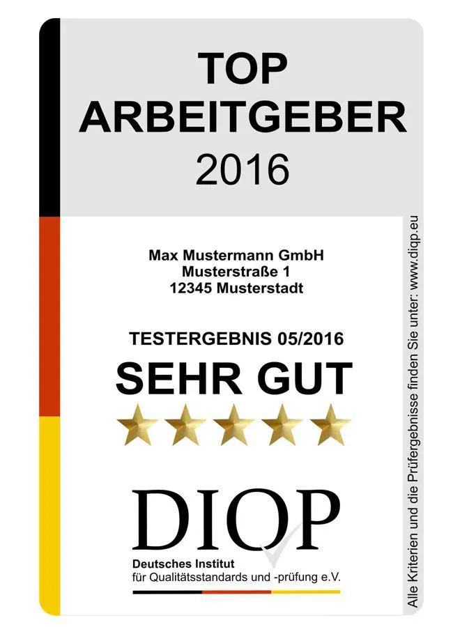 Top Arbeitgeber (DIQP) das Arbeitgebersiegel des DIQP