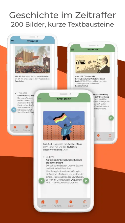 Thema Geschichte der getucated App, eines von 7 Themen (© Creighton Design )