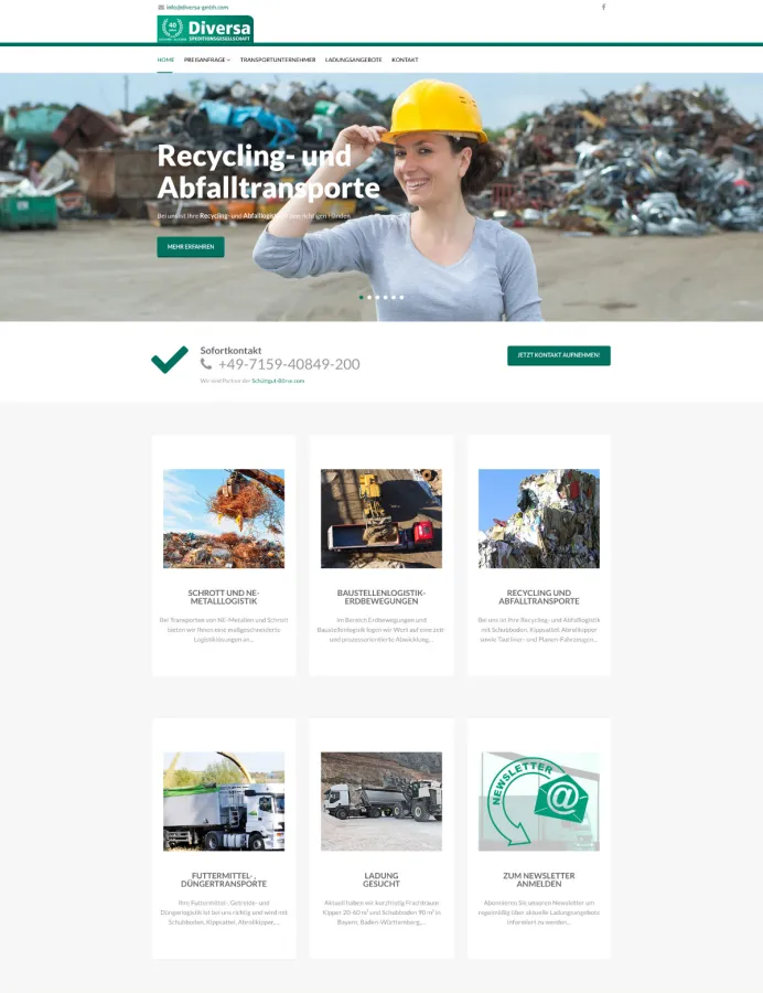 Webseite diversa-gmbh.com (© Diversa Hambach GmbH)