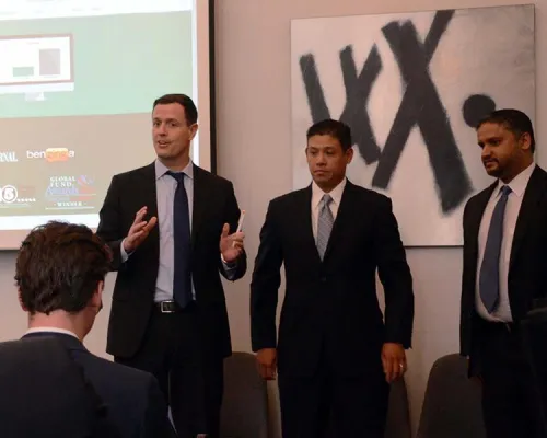 Bild: Strategische Partner Synpulse, Investment POD und Hexanica präsentieren Fintech-Innovationen