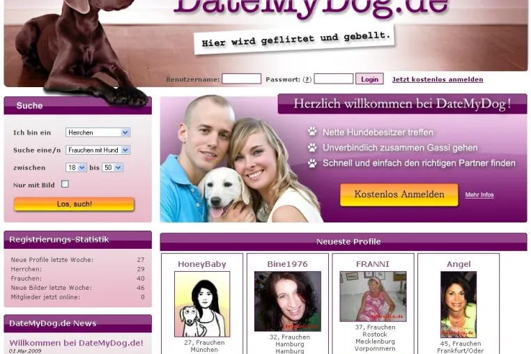 Bild: DateMyDog.de - hier wird gebellt und geflirtet