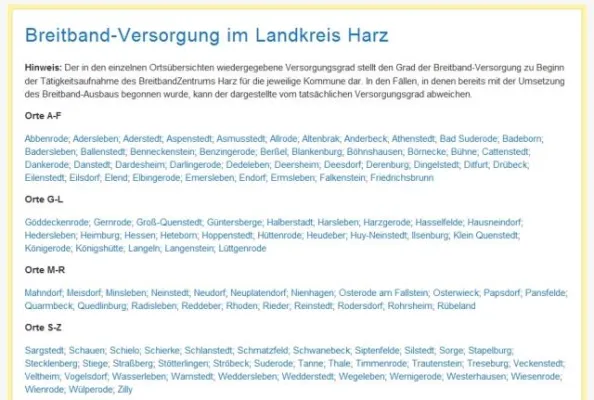 Neues Informationsangebot zum Stand des Breitband-Ausbaus im Harzkreis gestartet Bild: Neues Informationsangebot zum Stand des Breitband-Ausbaus im Harzkreis gestartet