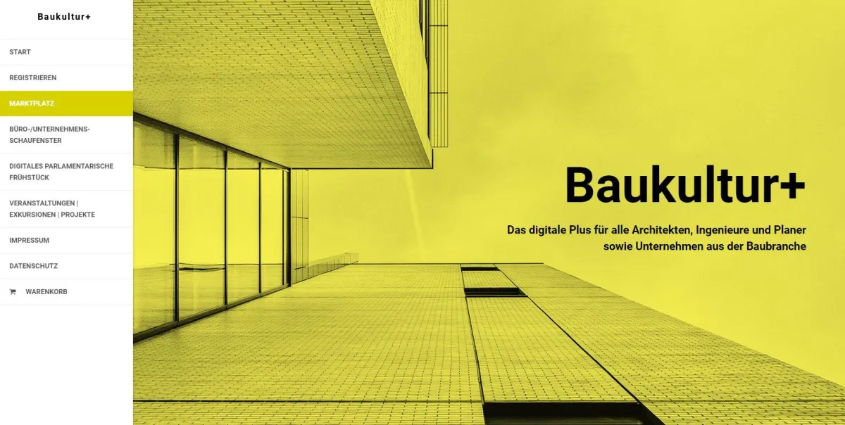 Webseite der Plattform Baukultur+