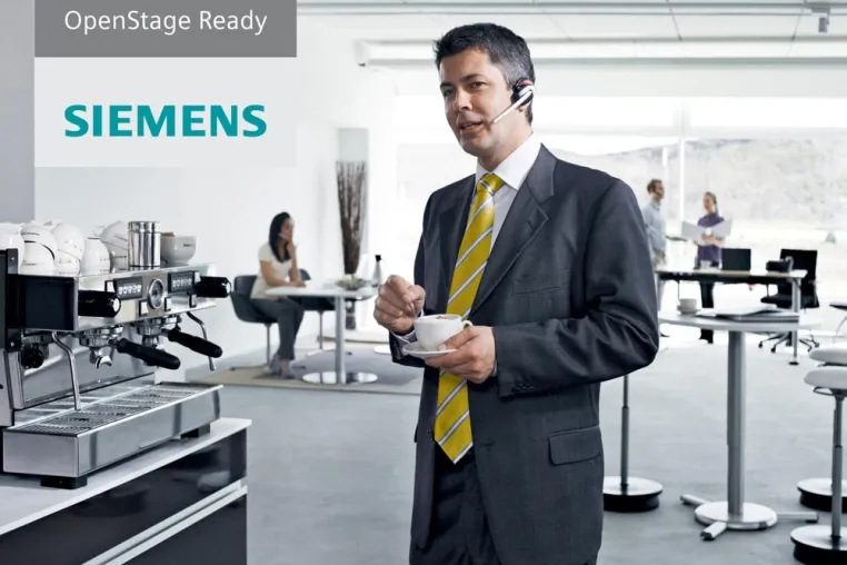 Siemens zertifiziert Jabra GN9350e als erstes DECT-Headset für OpenStage-Telefone Bild: Siemens zertifiziert Jabra GN9350e als erstes DECT-Headset für OpenStage-Telefone
