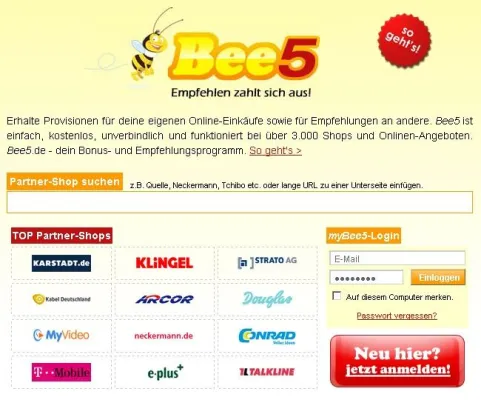 Bild: Bee5 - Mit Empfehlungen bares Geld verdienen