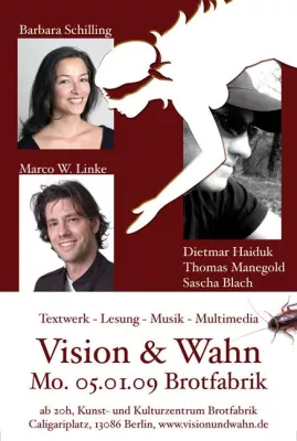 Bild: Vision und Wahn-Lesung im Januar mit Marco W. Linke, Barbara Schilling und Dietmar Haiduk