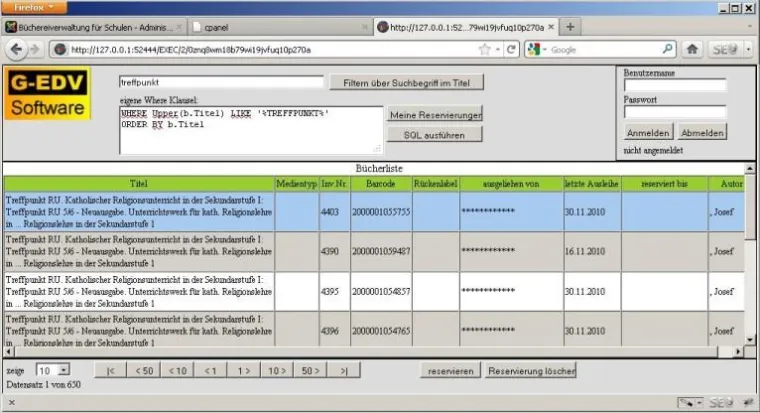 Bild: BISaM Büchereiverwaltung jetzt mit WEB-OPAC