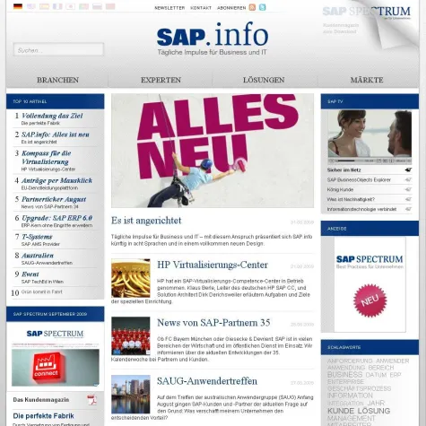 Bild: SAP richtet multimediales Informationsportal SAP.info neu aus