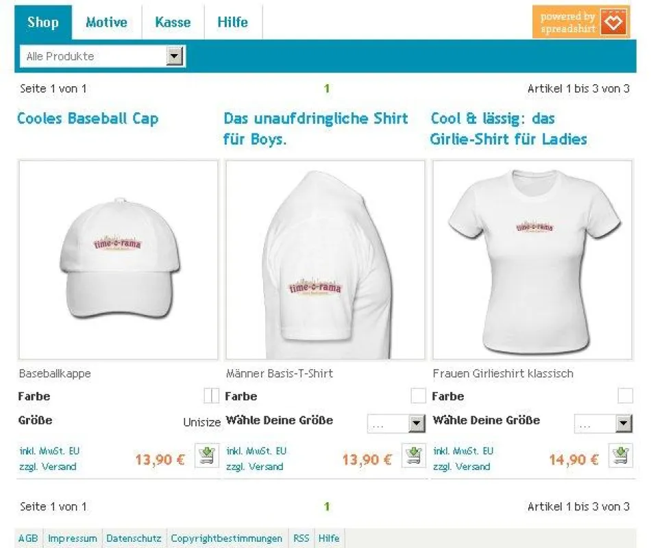 time-o-rama.com Fanartikel im Online-Shop auf time-o-rama.spreadshirt.de