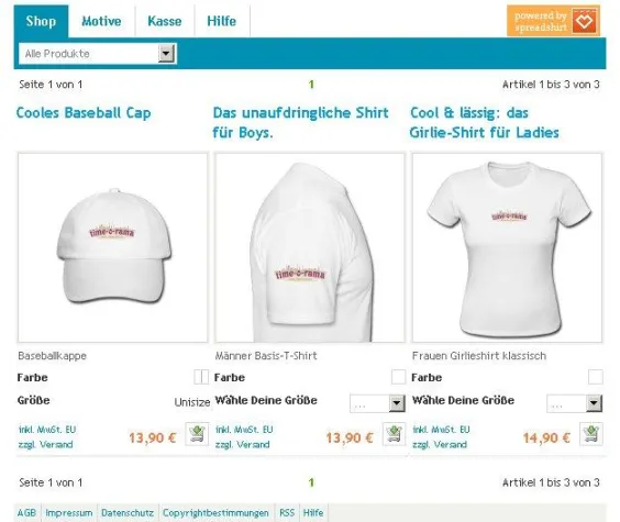 Bild: Online-Tagebuch time-o-rama.com erweitert Fanartikel-Angebot