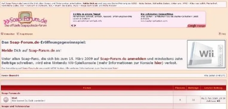 Bild: Das neue Soap- und Telenovela-Forum auf soap-forum.de