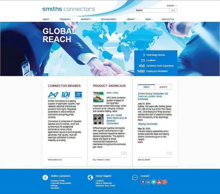 Bild: Neue Website von Smiths Connectors - Alle Produkte der Marken Hypertac, IDI und Sabritec auf einen Blick