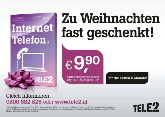Bild: Zu Weihnachten fast geschenkt: Tele2-Weihnachtsaktion bringt Telefone zum Glühen