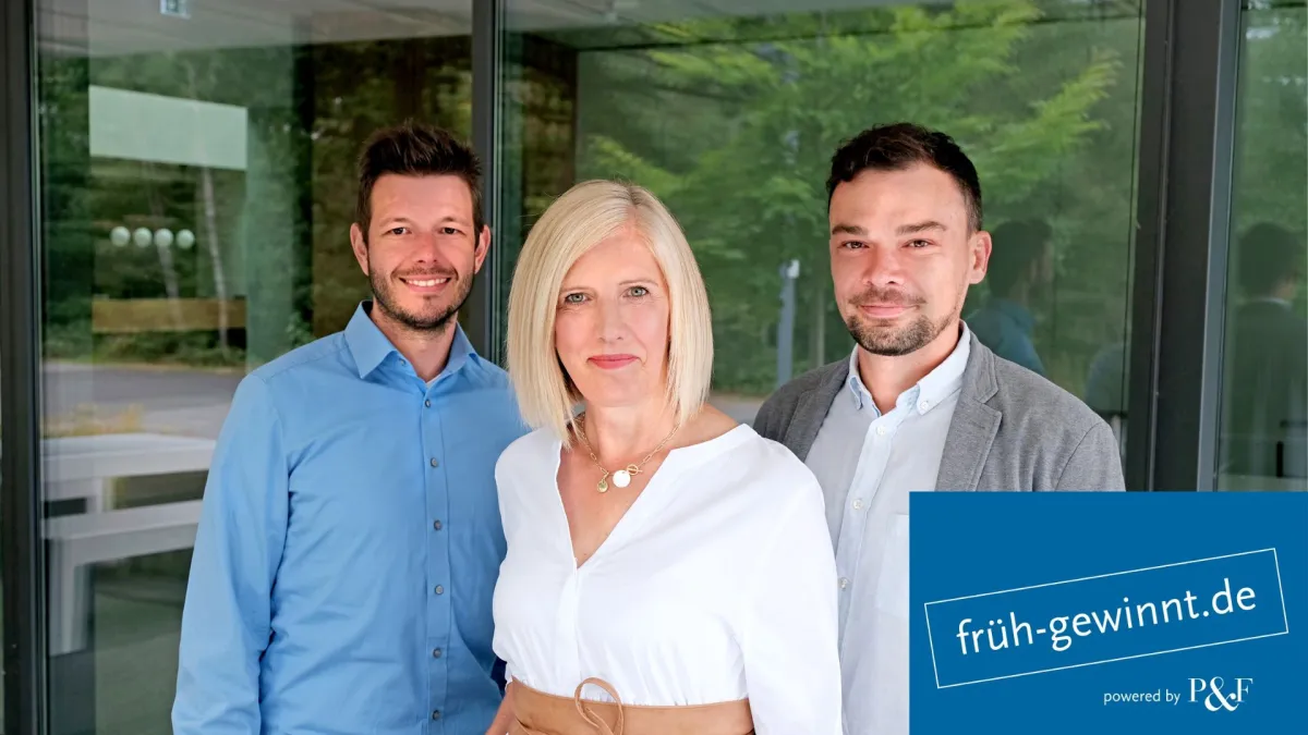 Das Team von P&F: Geschäftsführer Dominik Welslau, Monika Brautmeier, Prokurist Bastian Bråmer (© by P&F)