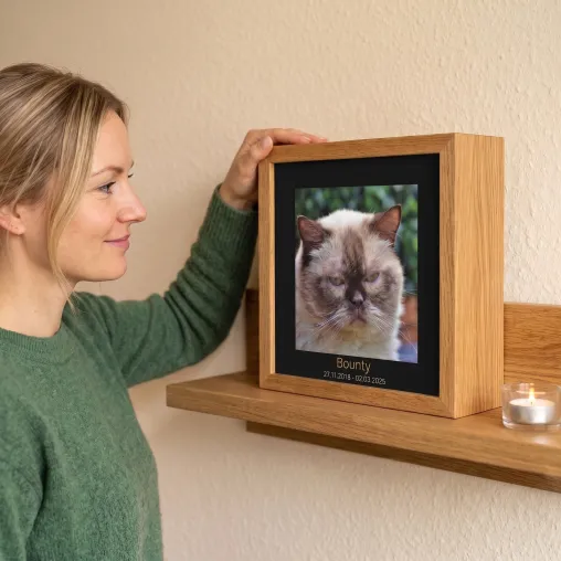 Bild: Trauer trifft Handwerkskunst: tierrahmenurne.de startet mit Fine-Art-Gedenkrahmen von PIXOprint