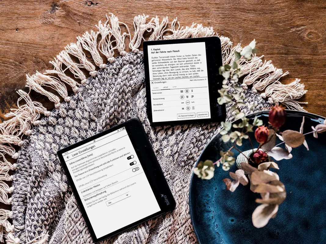 Mit der neuen Software „Hera“ erhalten die tolino-eReader unter anderem ein neues Inbook-Menü.