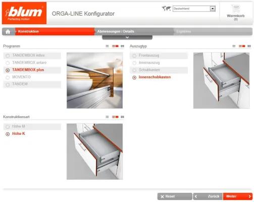 Blum räumt in der Küche auf – Konfigurator für Möbelbeschläge ist online Bild: Blum räumt in der Küche auf – Konfigurator für Möbelbeschläge ist online