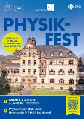 50 Jahre Physikzentrum Bad Honnef: Physikfest mit Einblicken in Wissenschaft, Geschichte und Zukunft des Hauses Bild: 50 Jahre Physikzentrum Bad Honnef: Physikfest mit Einblicken in Wissenschaft, Geschichte und Zukunft des Hauses