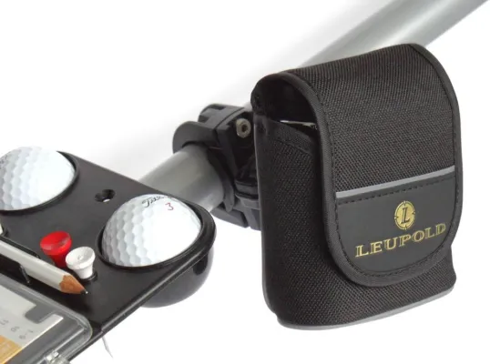 Bild: dublisGolf 08/11: CaddieCaseSystem das innovative Trolley Haltesystem für Leupold GX® Golf Entfernungsmesser