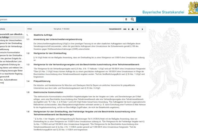 Bild: Neu im Vergaberecht: höhere Wertgrenzen bei öffentlichen Vergaben im Unterschwellenbereich 