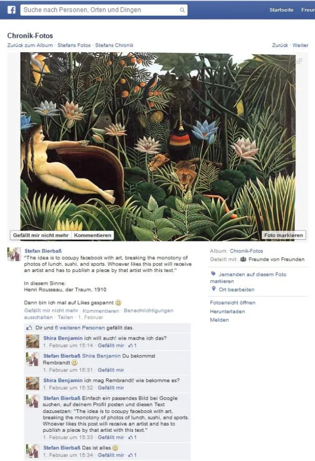 Rosseau auf Facebook - Kunst gegen Katzenbilder - Fotocollagen kostenlos erstellen