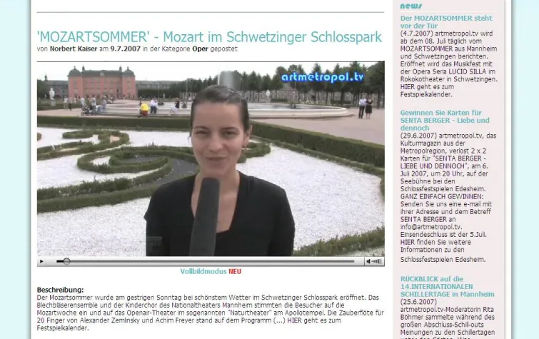 Der 1. Mannheimer Mozartsommer auf artmetropol.tv Bild: Der 1. Mannheimer Mozartsommer auf artmetropol.tv