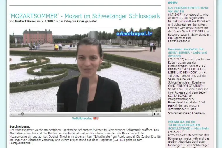 Bild: Der 1. Mannheimer Mozartsommer auf artmetropol.tv