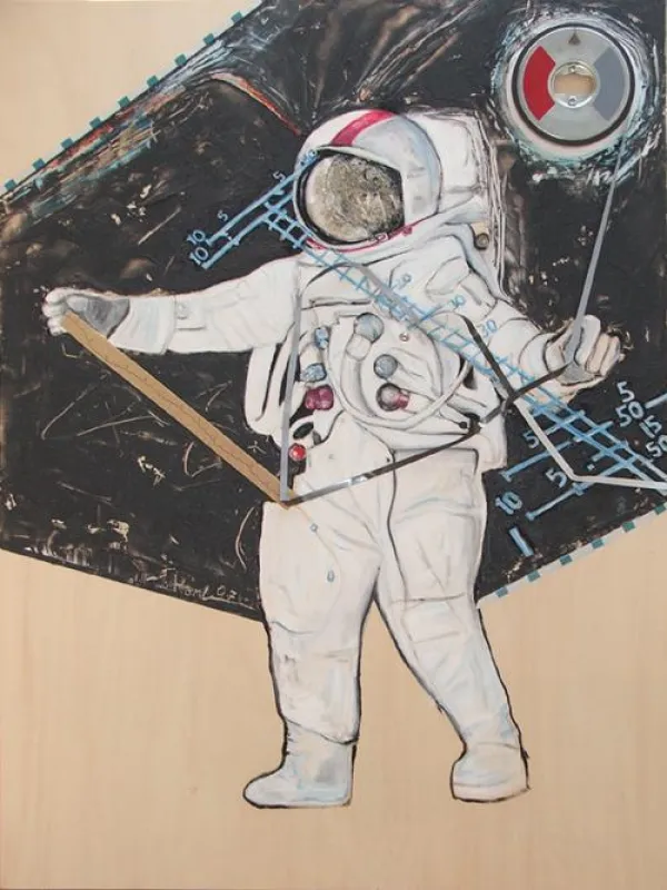 Sigrid Harl, -valle - Herztöne, 2007 - Öl , Objekte und Sand auf Holz, 80 x 60 cm