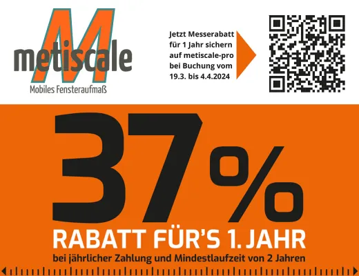 Bild: metiscale gibt Messerabatt auf Fensteraufmaß-App
