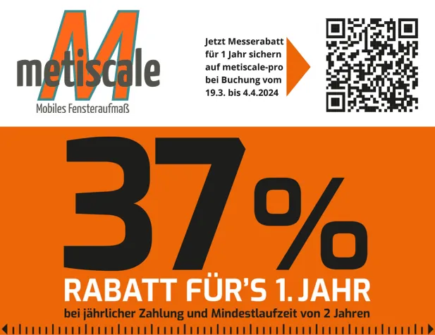 metiscale gibt Messerabatt auf Fensteraufmaß-App Bild: metiscale gibt Messerabatt auf Fensteraufmaß-App