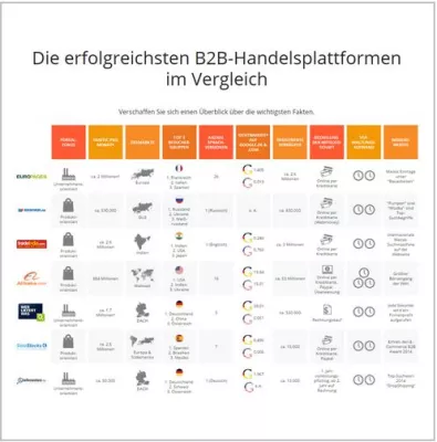 Bild: Neue Studie beleuchtet die wichtigsten Eigenschaften internationaler B2B-Handelsplattfomen im Vergleich