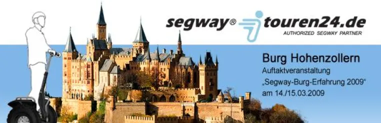 Segway-Touren-Saison im "Ländle" eröffnet - Neues Unternehmen "erobert" die Burg Hohenzollern mit 24 Segways Bild: Segway-Touren-Saison im "Ländle" eröffnet - Neues Unternehmen "erobert" die Burg Hohenzollern mit 24 Segways