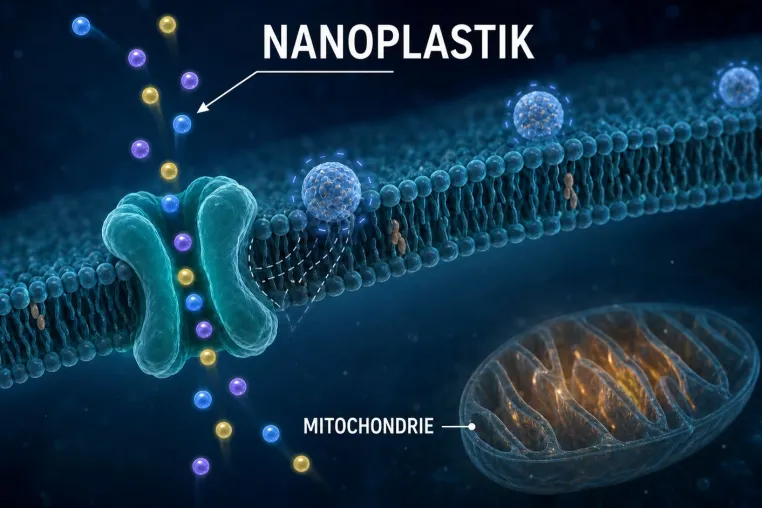 Wie Nanoplastik das elektrische Gleichgewicht von Zellen stören kann Bild: Wie Nanoplastik das elektrische Gleichgewicht von Zellen stören kann