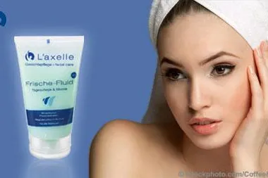 Bild: Die neue L’axelle® Gesichtspflege „Frische-Fluid 2in1“
