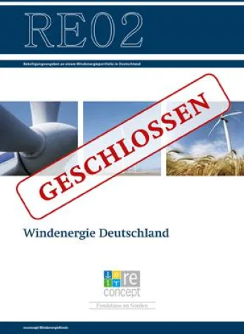 Bild: reconcept vermeldet Schließung des Fonds "RE02 Windenergie Deutschland"