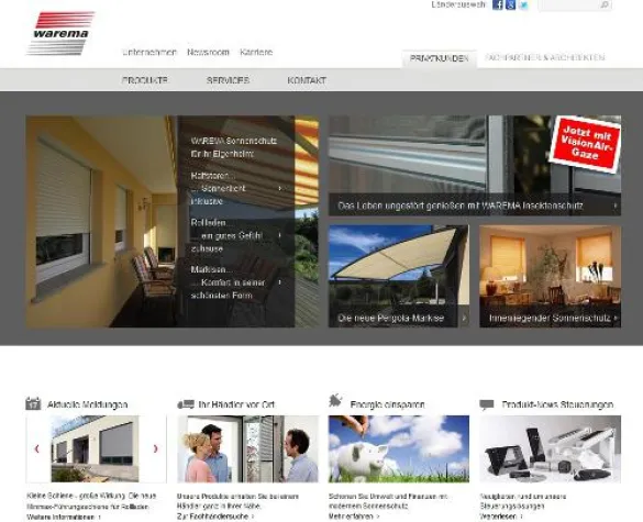 Bild: Neuer Internetauftritt für WAREMA