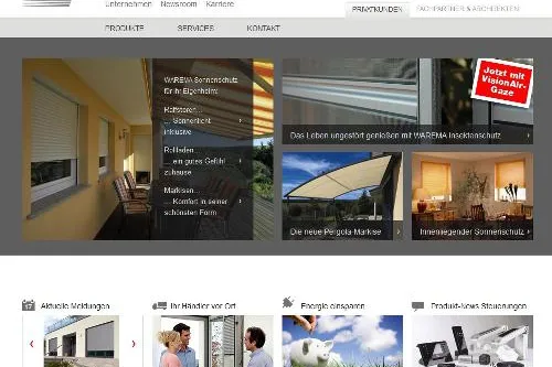 Neuer Internetauftritt für WAREMA Bild: Neuer Internetauftritt für WAREMA