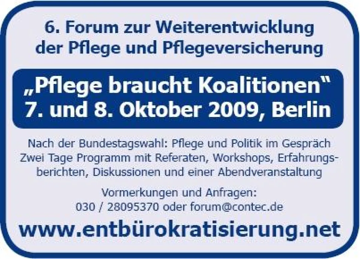 6. Forum zur Weiterentwicklung der Pflege & Pflegeversicherung