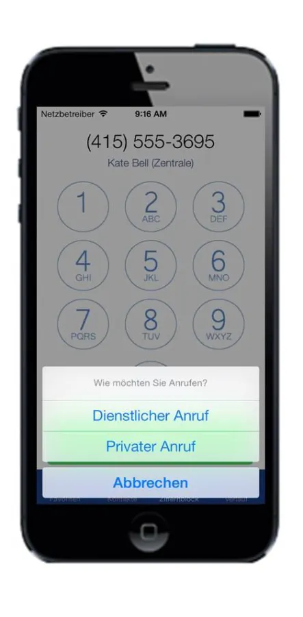 Mit der Dialer App der LMIS AG kann das private Smartphone im Business eingesetzt werden.