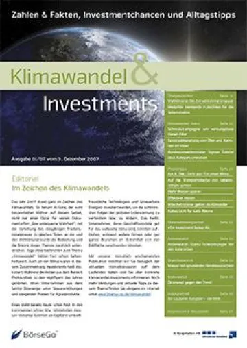 Bild: Klima-Investments: Der Megatrend der nächsten Jahrzehnte