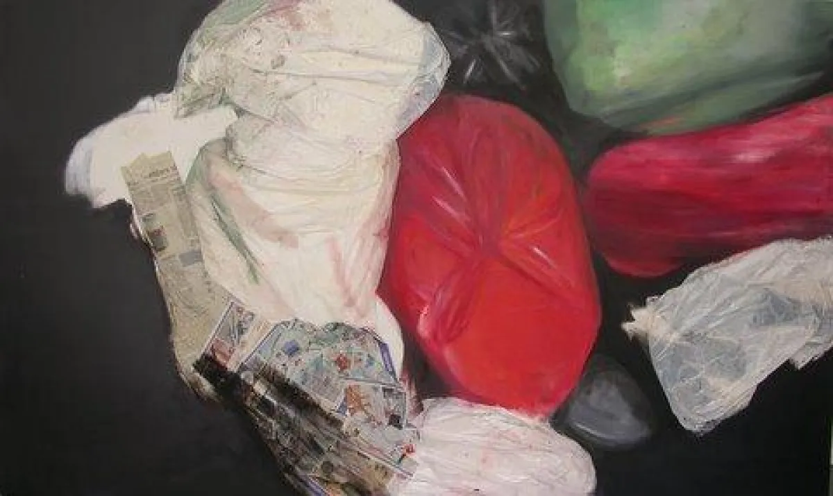 Container, versch. Materialien auf Leinwand, 120 x 200 cm, 2009