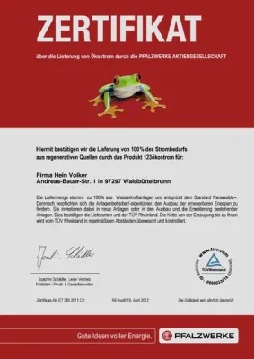 Bild: Die Schreinerei Hein setzt auf Ökostrom