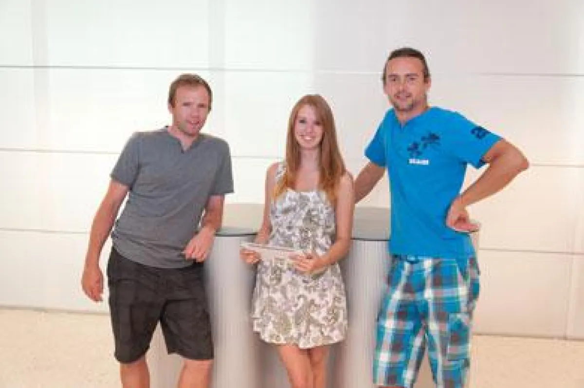 Sarah Riener mit den Forschern des SCCH