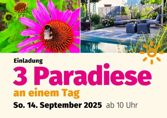 Bild: 3 Paradiese an einem Tag - Gärten mit Naturpools in Bobenheim, Frankenthal, Bürstadt