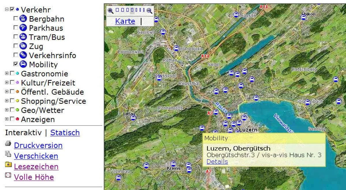 Mobility Standorte auf map.search.ch