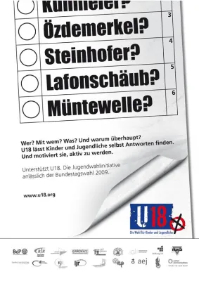 Bild: Özdemerkel, Müntewelle, Steinhofer... Imagekampagne für Jugendwahlinitiative U18 von united communications