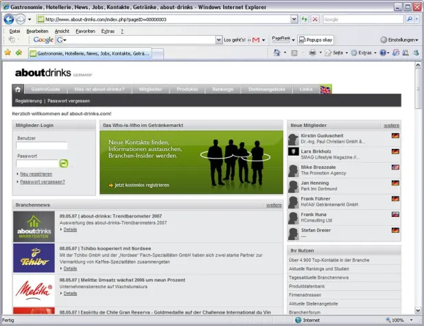 Bild: about-drinks.com: Trendbarometer 2007